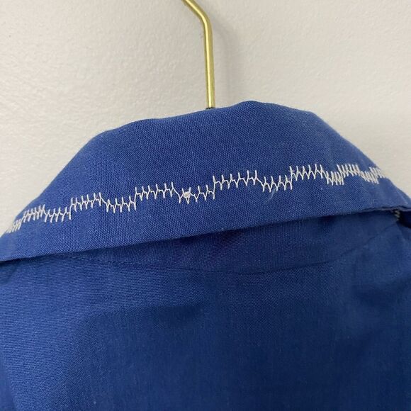 Vintage Ship N Shore Blue Collared Quarter Button Mod Go-Go House  Dress SIze 40 - Picture 7 of 11